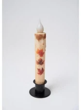 Triple Maple Leaves LED Battery Taper Candle with Timer