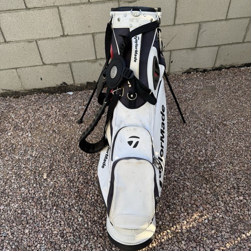 TaylorMade Tour TMX Deluxe Golf Stand Bag - 6 Way Dividers - White/Silver/Red - Picture 3 of 12