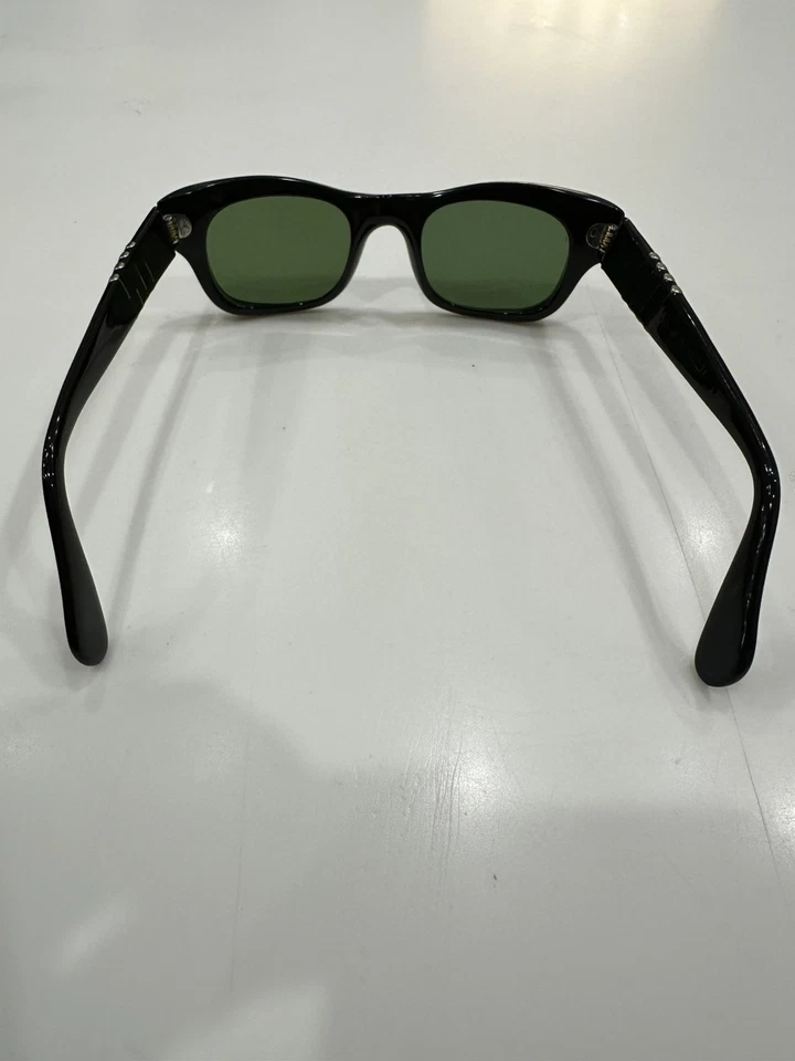 Rare 6201/46 Persol Ratti Vintage Sunglasses Green G15 Glass Lenses Italy 60s - Image 2 of 4