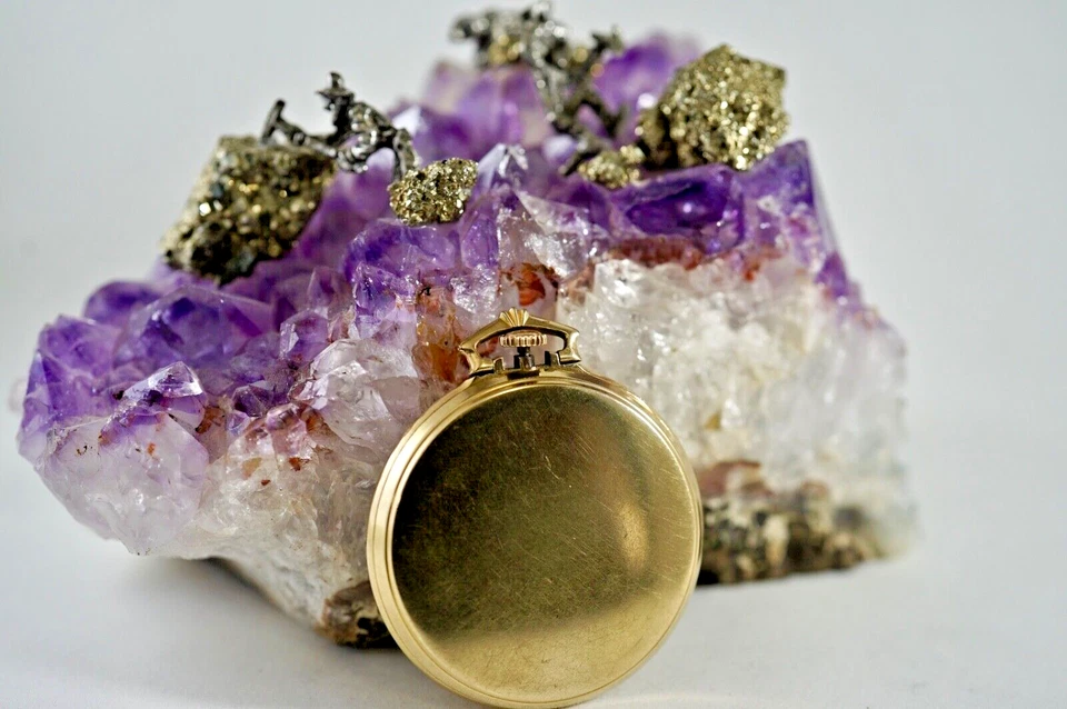 1938 Elgin National Watch Co. Grau 495 modelo 4 17J 12S 10K GF relógio de bolso funciona - Imagem 2 de 4