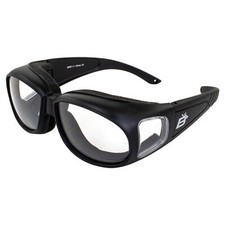 Birdz Swallow Foam Padded Motorcycle Riding Glasses Black Frame Clear Lenses