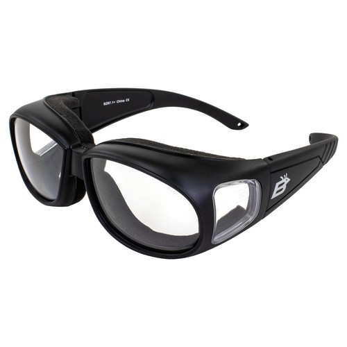 Birdz Swallow Schaumstoff gepolsterte Motorradbrille schwarzes Gestell klare Gläser - Bild 1 von 8