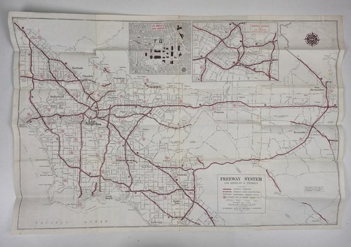 Vintage 1960s Map of Los Angeles Automobile Club of Southern California - Picture 4 of 4
