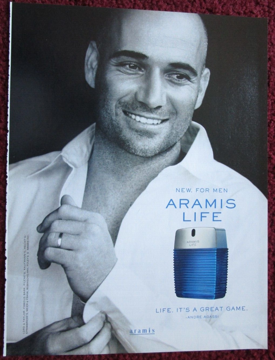 2004 ARAMIS LIFE Men's Cologne Fragrance Print Ad ~ ANDRE AGASSI