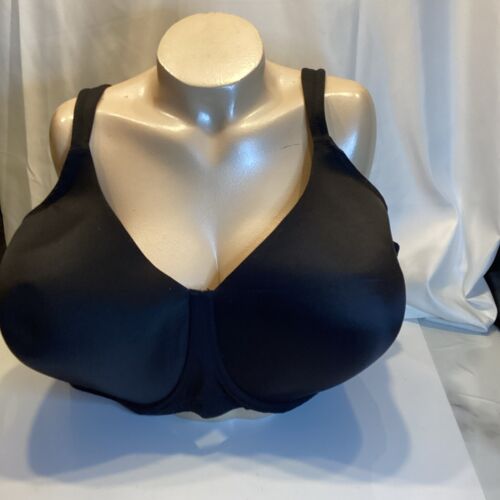 leading lady black size 52dd full coverage nwot back closure underwired