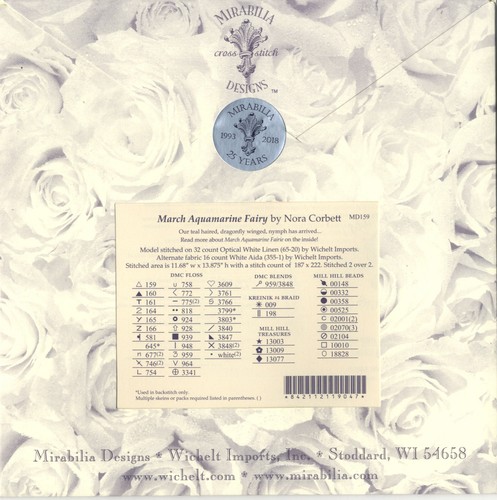 Cross Stitch Chart / Pattern ~ Mirabilla March Aquamarine Fairy #MD159 - Picture 3 of 4