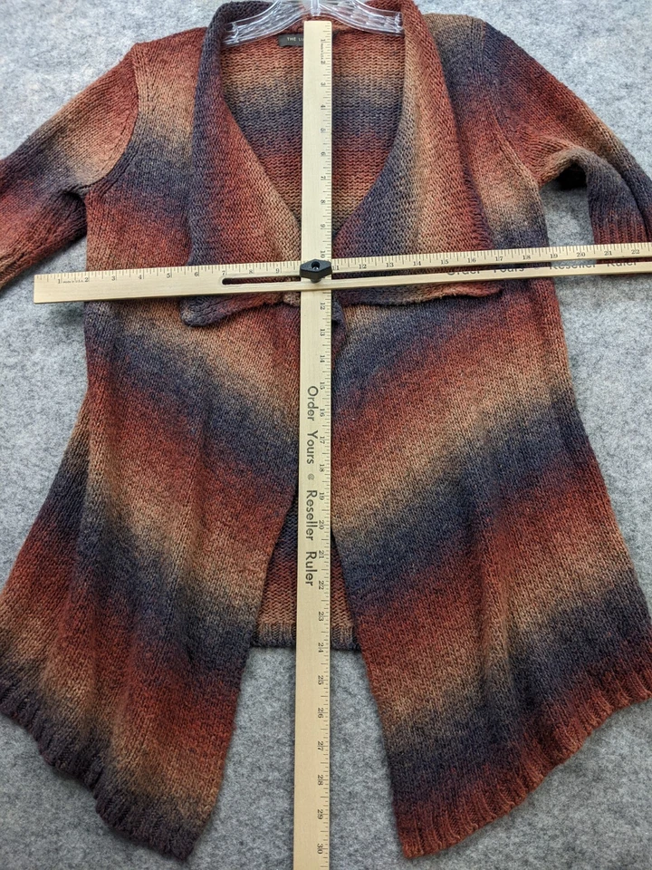 The Limited Cardigan Sweater Womens Medium Brown Orange Open Front Half Sleeve - Image 4 of 4
