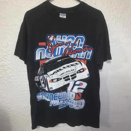 Vintage Ryan Newman Engineered For Speed NASCAR Double Sided Gildan Shirt M