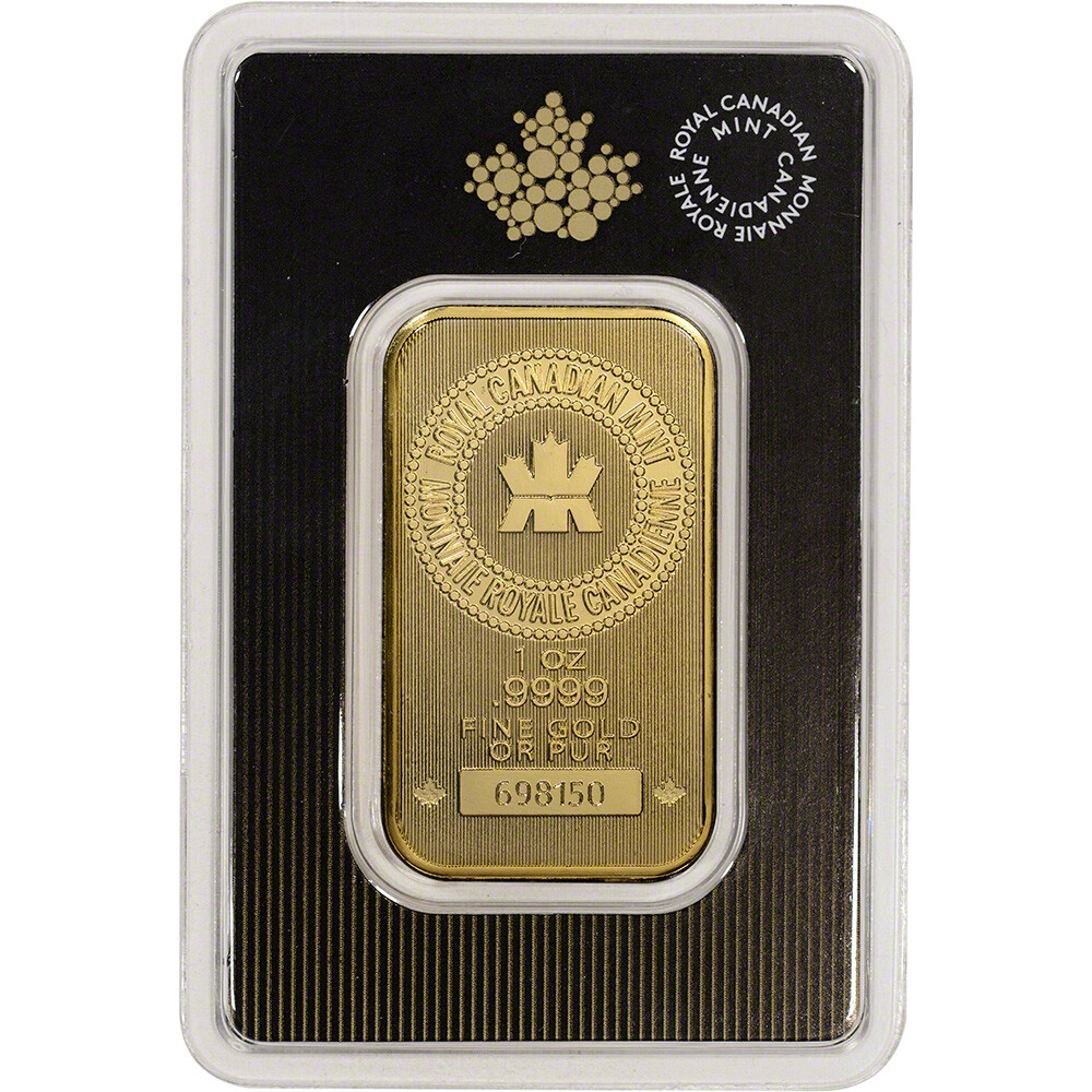 1 oz. Gold Bar - Royal Canadian Mint (RCM) - .9999 Fine in