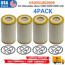4sets For Mercedes A 0001802609 OEMASSIVE CAR OIL FILTER Cartridge with O rings