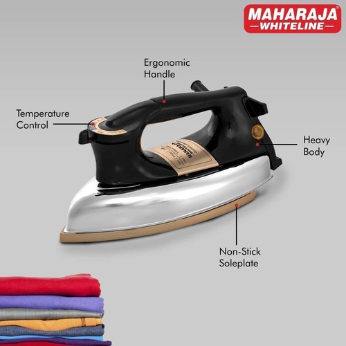Maharaja Whiteline 1200W Classico Plancha Heavy Weight Dry Iron 240V Exp. Ship - Picture 6 of 9