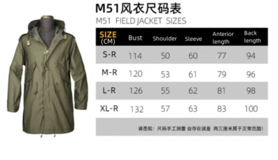 WW2 U.S. Army M-1951 Fishtail Parka M51 Vintage Military Mens