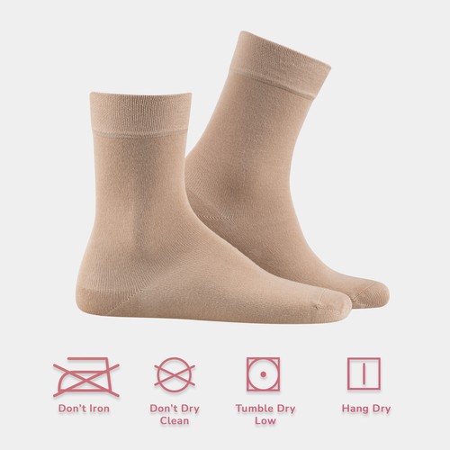 Cosyfeel® Women Crew Dress Socks 3-Pack Bamboo Material Durable Seamless Toe - Picture 104 of 133