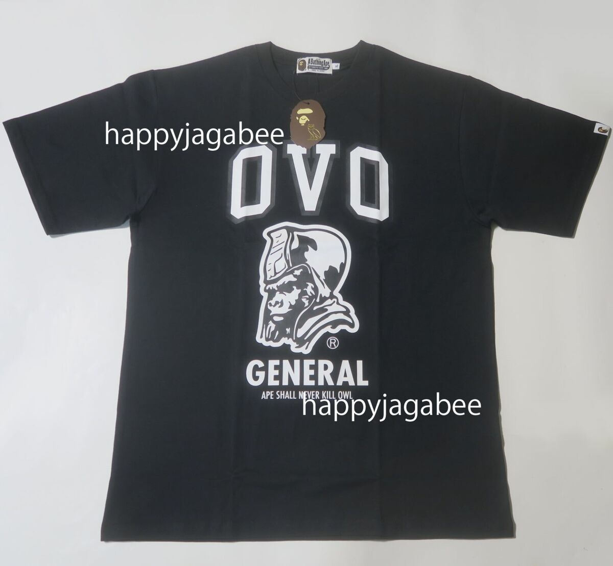 A BATHING APE Men's BAPE x OVO GENERAL TEE 1J73110919 Black A BATHING APE Men's BAPE x OVO GENERAL TEE 1J73110919 Black