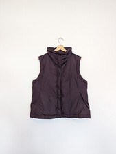 Elieen Fisher Down Feather Puffer Vest Size Large Gilet Dark Purple