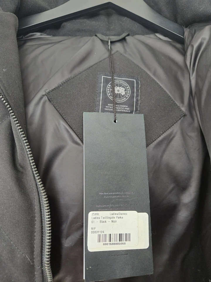 Chaqueta acolchada para mujer Canada Goose Twillingate Parka negra talla S Foto 3 de 3