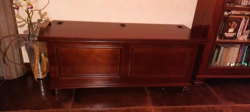 CASSAPANCA BAULE CONTENITORE NOCE SCURO ARTE POVERA CLASSICO - Photo 6 sur 7
