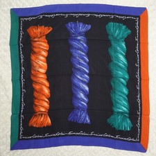 Enrico Coveri Multi Color Silk Scarf Scarves 32.5" X 34.5" O45