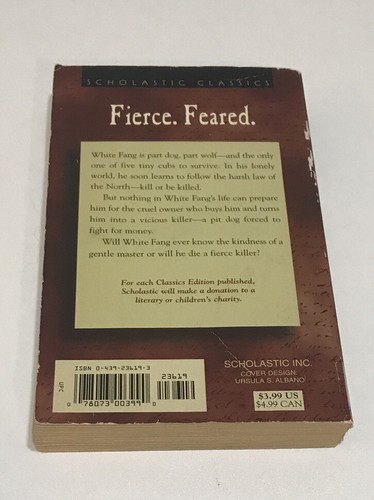White Fang by Jack London 2001 Scholastic Classic - Picture 2 of 4