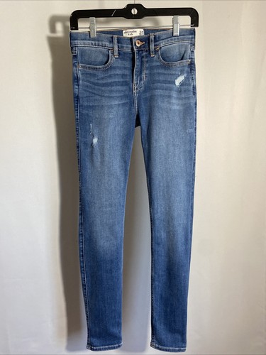 Abercrombie Kids Girls Skinny Jeans Medium Wash Size 15/16 Slim 28” inseam - Picture 3 of 14