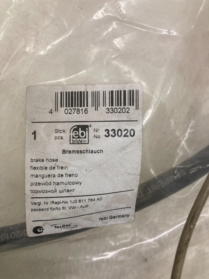 Manguera de freno Febi Bilstein 33020 para VW nuevo Beetle 1.9 TDI 1998-2010 Foto 2 de 2