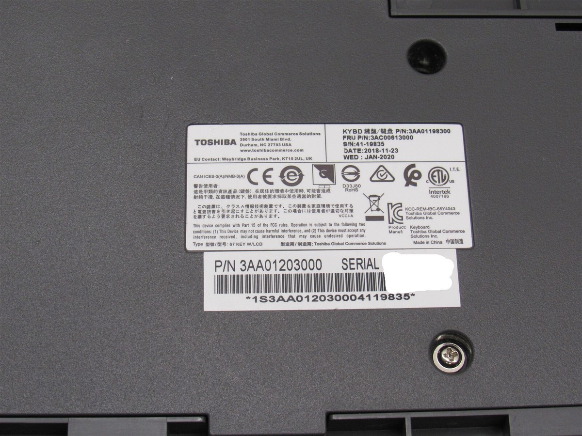 IBM Toshiba 67-Key POS Keyboard w/ LCD 7431184 50Y7034 00DN136 