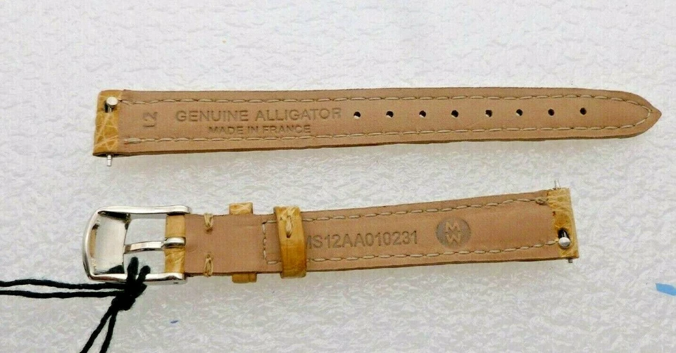 Correa de reloj Michele genuina de cocodrilo de arena de 12 mm nueva Foto 2 de 4