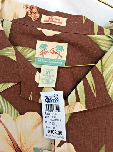 NEW REYN SPOONER EXOTIC 100% SILK BEAUTIFUL UP COUNTRY BISCUS VERY RARE SIZE XL - Picture 4 of 12