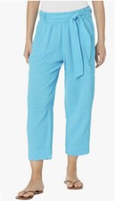 Tommy Hilfiger Women's Belted Pull On Woven Pants Blue Size M