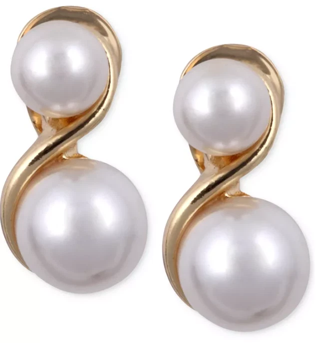 Anne klein pearl earrings outlet