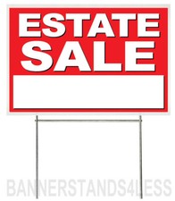18x12 Inch ESTATE SALE Yard Sign with Stake - rb1s