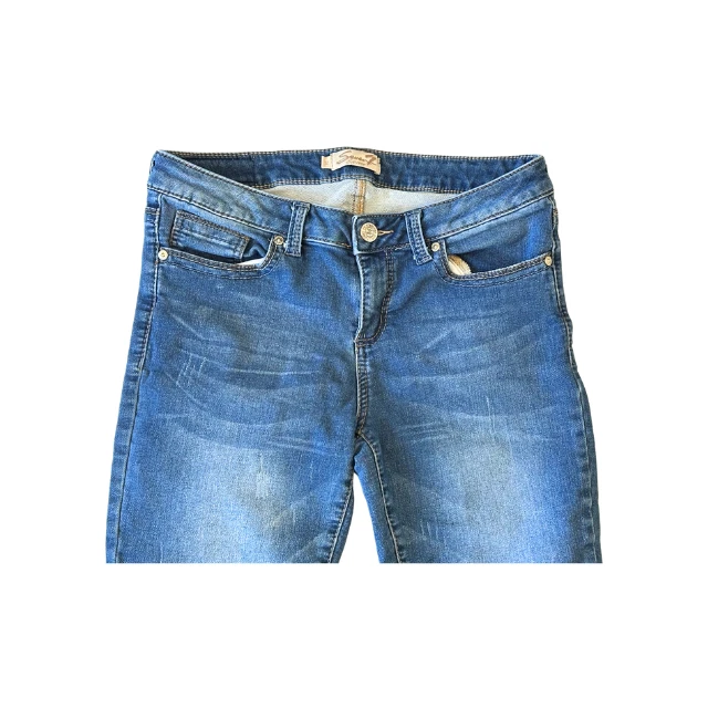 Pantalones de mezclilla Seven7 Capri desgastados bolsillos bordados azules para mujer talla 12 Foto 2 de 4