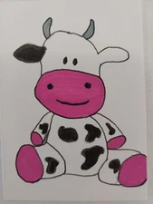 GAT PAINTINGS IMPRESSIONISM ORIGINAL COLLECTIBLE WHIMSICAL ANIMALS COW COWS