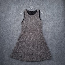 J Crew Dress Womens 8 Gray Tweed Fit & Flare Wool Blend Tank Sleeveless Mini