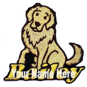 Golden Retriever Dog Custom Iron-on Patch With Name Personalized Free