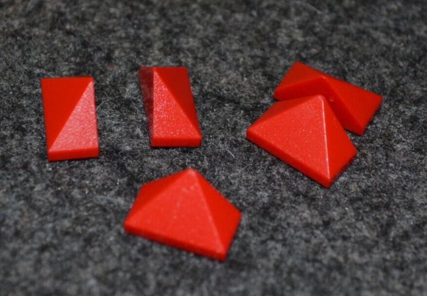 れご  Ungrid２点 6) 1x2 Red Inward Pointing End Peak Slope Bricks ~ New Lego Parts