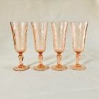 Vintage French Pink Champagne Glasses S/4
