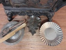  Antique UTENSILS, PANS, LEAF MOLD Vintage Lg Nuremberg German Tin Kitchen