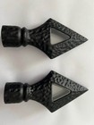 Armorial 2 X Pairs of Black Nickel Finial Pole Ends Curtain Poles SEE PICTURES