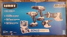 HART  4TOOL COMBO KIT 1/2"DRILL DRIVER/IMPACT DRIVER/RECIPROCATING SAW/LED LIGHT