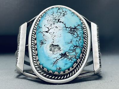 Thicker Vintage Native American Jewelry Navajo Sterling Silver Lone Mountain Turquoise Bracelet Thicker Vintage Native American Jewelry Navajo Sterling Silver Lone Mountain Turquoise Bracelet