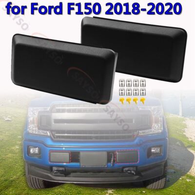 Ford F150 Bumper Guards Front Bumper Guard Set For 2018-2020 Ford F150 - Matt Black End Caps & Center Grille Cover Trim Panel Front Bumper Trim Replacement - Foto 3