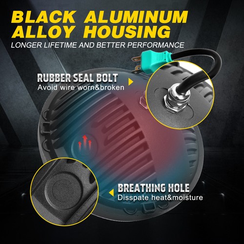 2x DOT Reflector 7'' Round LED Headlight H4 Sealed For Jeep Wrangler CJ TJ JK LJ - Picture 8 of 12