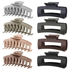 Hair Claw Clips for Women, 8 Pack Large 4.33 Inch Jumbo Strong Hold Claw Clip Se