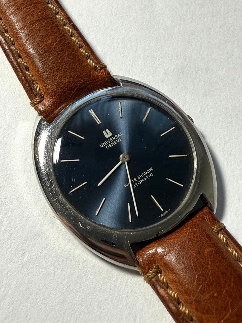 Universal Geneve White Shadow Automatic Silver Dial Men's Watch Working JPN