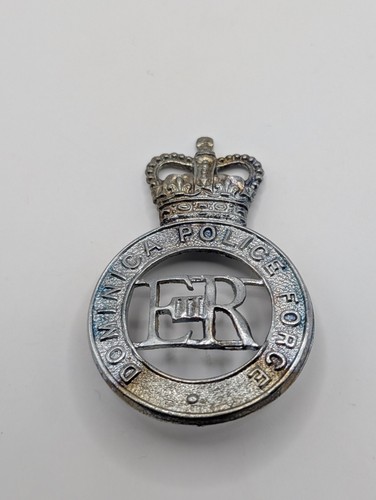 Obsolete Dominica Police Force Cap Badge. Lugs Caribbean Dominican Vintage