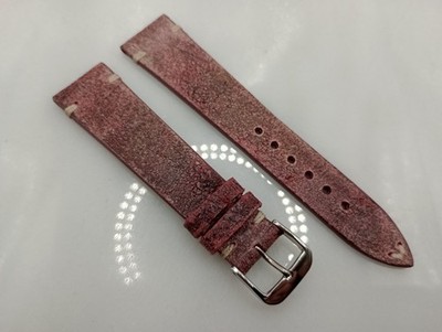 New 20mm Geckota Watchgecko Distressed Cracked Leather Brown Watch Strap 6B166