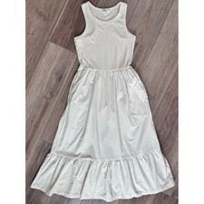 Gap Tank Mixed Media Midi Dress Racerback Pockets M Cottagecore Minimalist