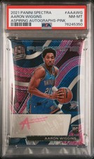 Aaron Wiggins Spectra Aspiring Autographs Pink RC /25 PSA 8 (#AA-AWG) 2021/22