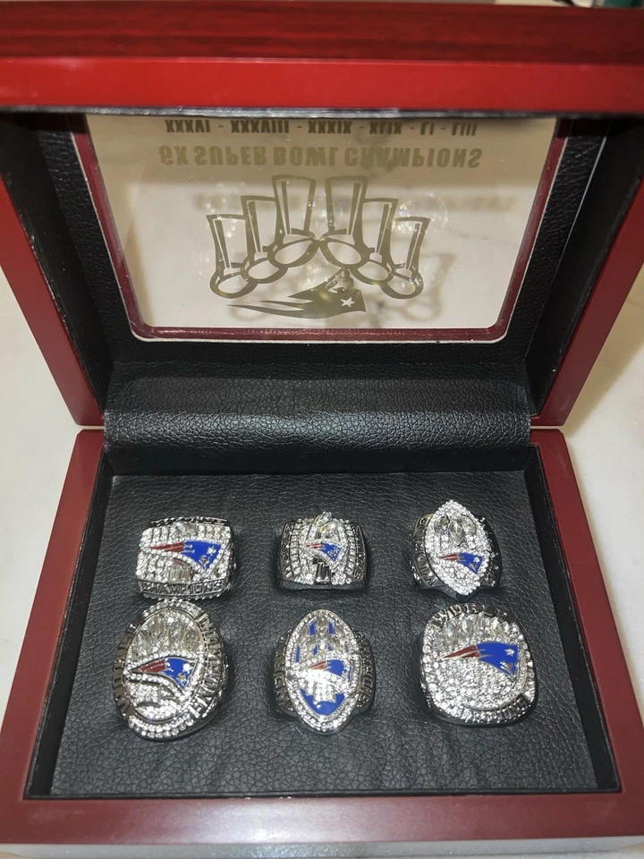 Juego de 6 anillos de campeonato Tom Brady SB - Colección conmemorativa de exhibición de fans Foto 2 de 4